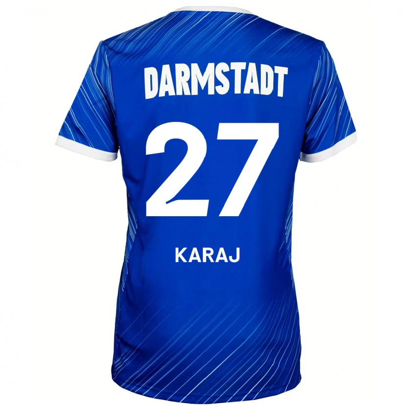 Danxen Dámské Eraldo Karaj #27 Modrá Bílá Domů Hráčské Dresy 2024/25 Dres
