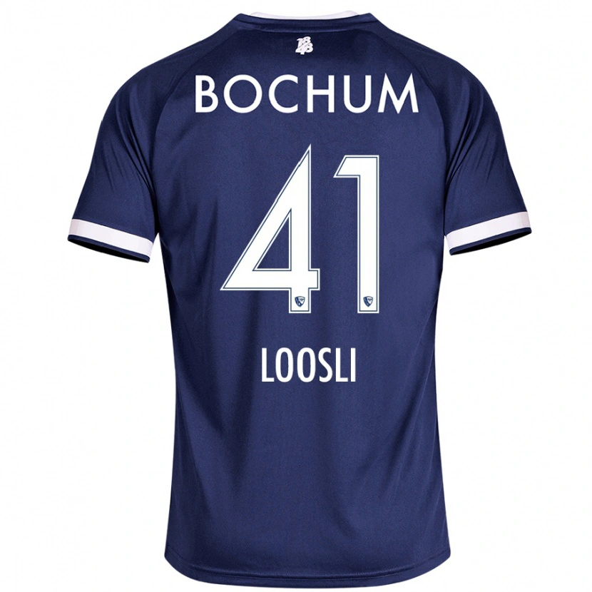 Danxen Dámské Noah Loosli #41 Tmavě Modrá Domů Hráčské Dresy 2024/25 Dres