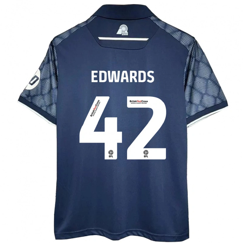 Danxen Dámské Callum Edwards #42 Černý Daleko Hráčské Dresy 2024/25 Dres