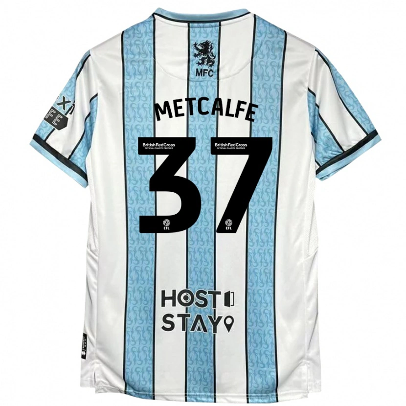 Danxen Dámské Max Metcalfe #37 Bílá Modrá Daleko Hráčské Dresy 2024/25 Dres
