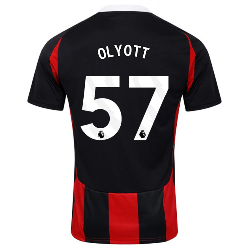 Danxen Dámské Tom Olyott #57 Černá Červená Daleko Hráčské Dresy 2024/25 Dres