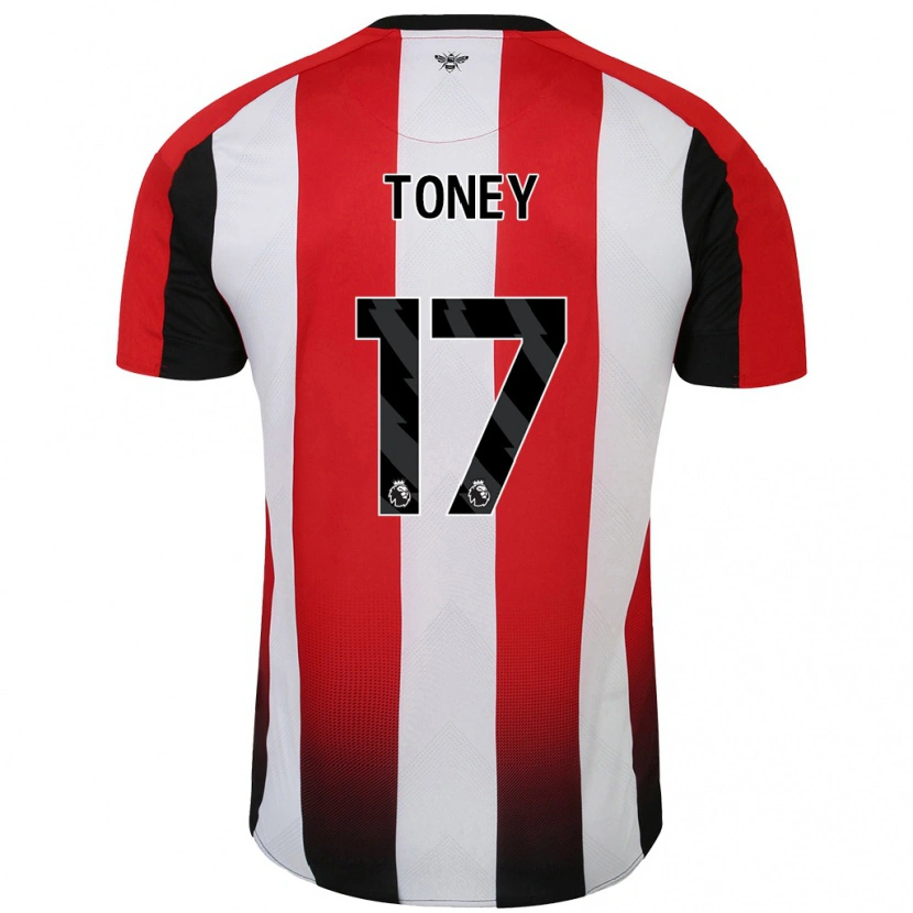 Danxen Dětské Ivan Toney #17 Červená Bílá Domů Hráčské Dresy 2024/25 Dres