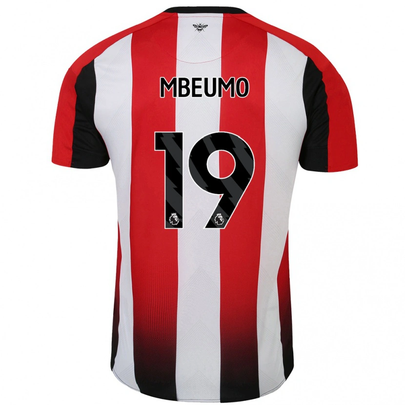 Danxen Dětské Bryan Mbeumo #19 Červená Bílá Domů Hráčské Dresy 2024/25 Dres