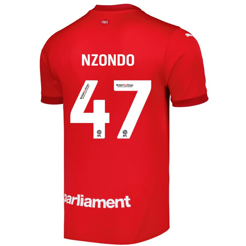 Danxen Dětské Emmaisa Nzondo #47 Červený Domů Hráčské Dresy 2024/25 Dres