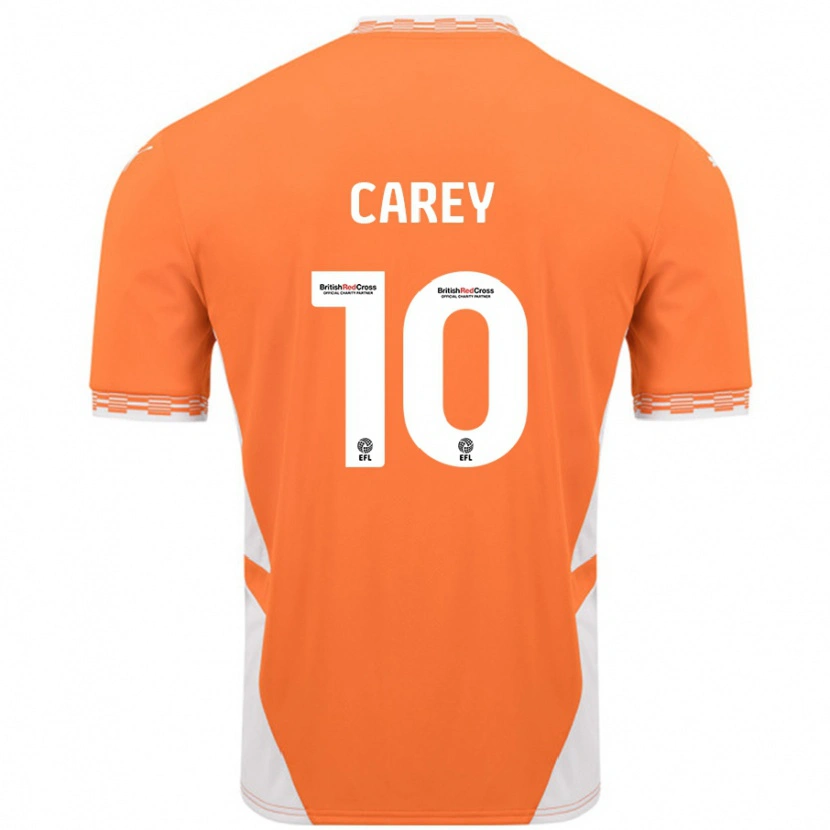 Danxen Dětské Sonny Carey #10 Oranžová Bílá Domů Hráčské Dresy 2024/25 Dres