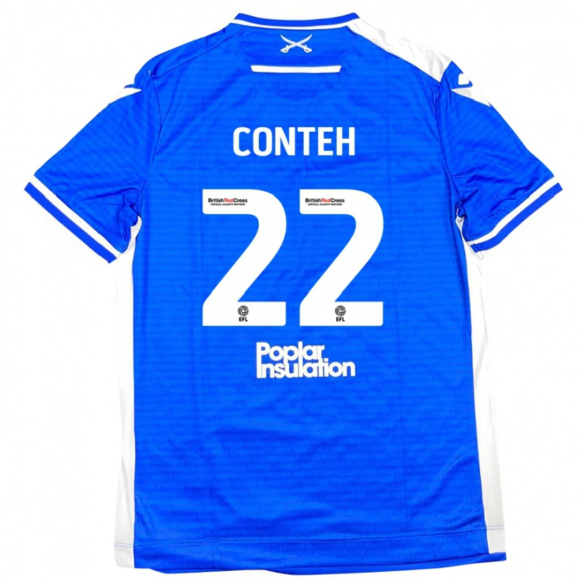 Danxen Dětské Kamil Conteh #22 Modrá Bílá Domů Hráčské Dresy 2024/25 Dres