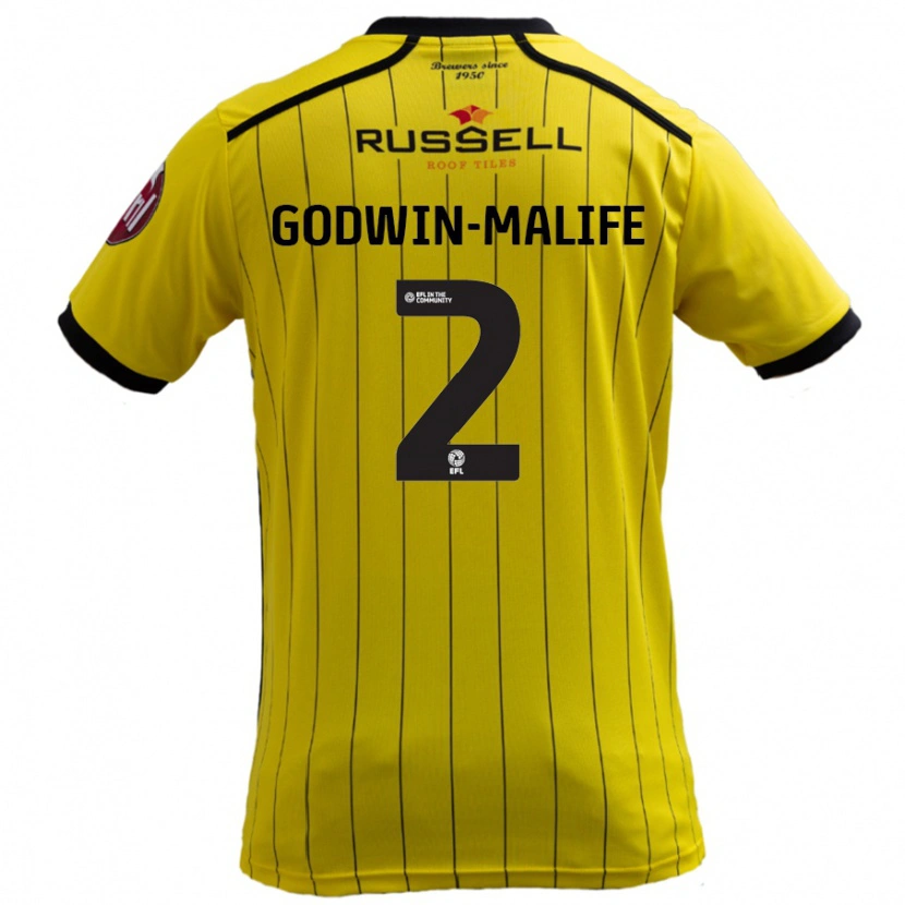 Danxen Dětské Udoka Godwin-Malife #2 Žluť Domů Hráčské Dresy 2024/25 Dres