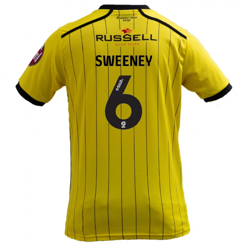 Danxen Dětské Ryan Sweeney #6 Žluť Domů Hráčské Dresy 2024/25 Dres