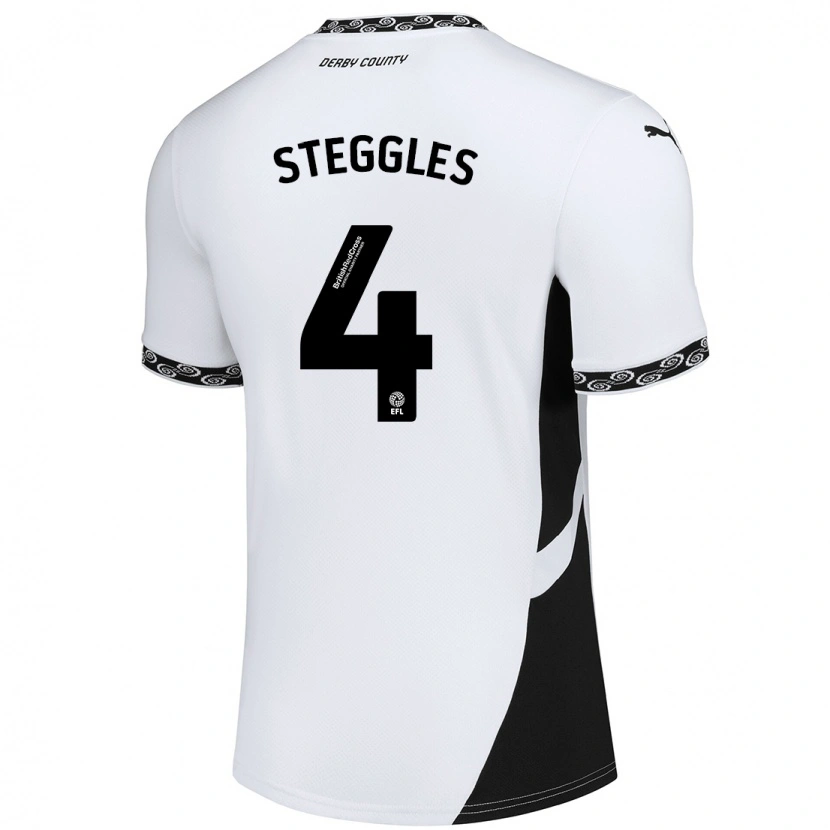 Danxen Dětské Charlotte Steggles #4 Bílá Černá Domů Hráčské Dresy 2024/25 Dres