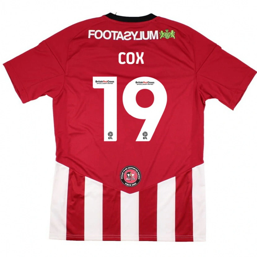 Danxen Dětské Sonny Cox #19 Červená Bílá Domů Hráčské Dresy 2024/25 Dres