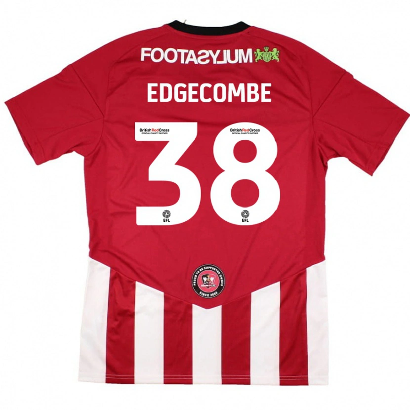 Danxen Dětské Max Edgecombe #38 Červená Bílá Domů Hráčské Dresy 2024/25 Dres