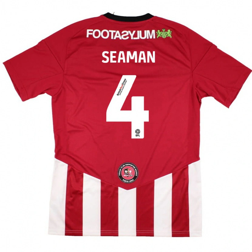 Danxen Dětské Jaydee Seaman #4 Červená Bílá Domů Hráčské Dresy 2024/25 Dres