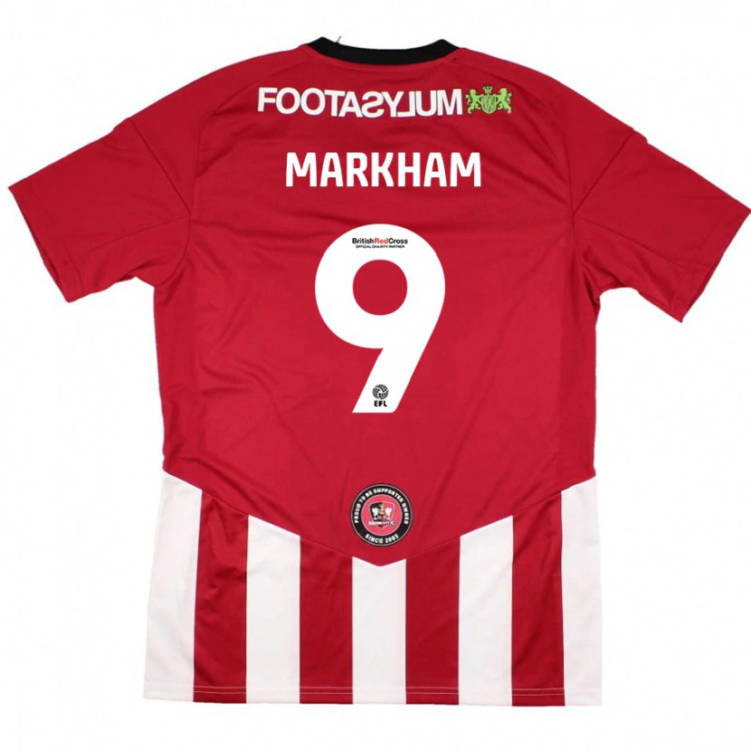 Danxen Dětské Jenna Markham #9 Červená Bílá Domů Hráčské Dresy 2024/25 Dres