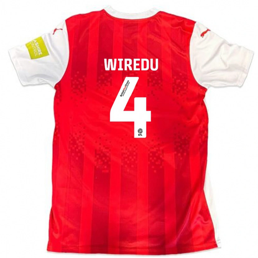 Danxen Dětské Brendan Wiredu #4 Červená Bílá Domů Hráčské Dresy 2024/25 Dres