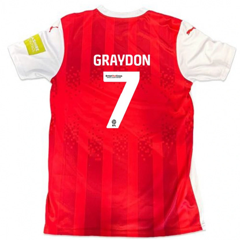 Danxen Dětské Ryan Graydon #7 Červená Bílá Domů Hráčské Dresy 2024/25 Dres