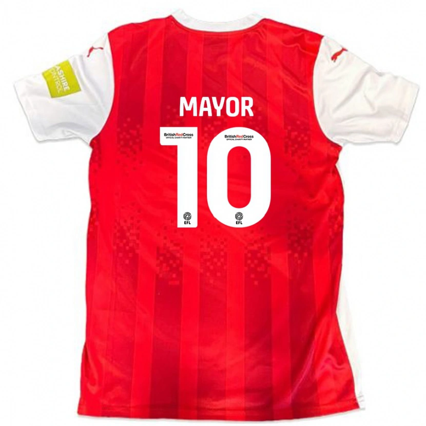 Danxen Dětské Danny Mayor #10 Červená Bílá Domů Hráčské Dresy 2024/25 Dres