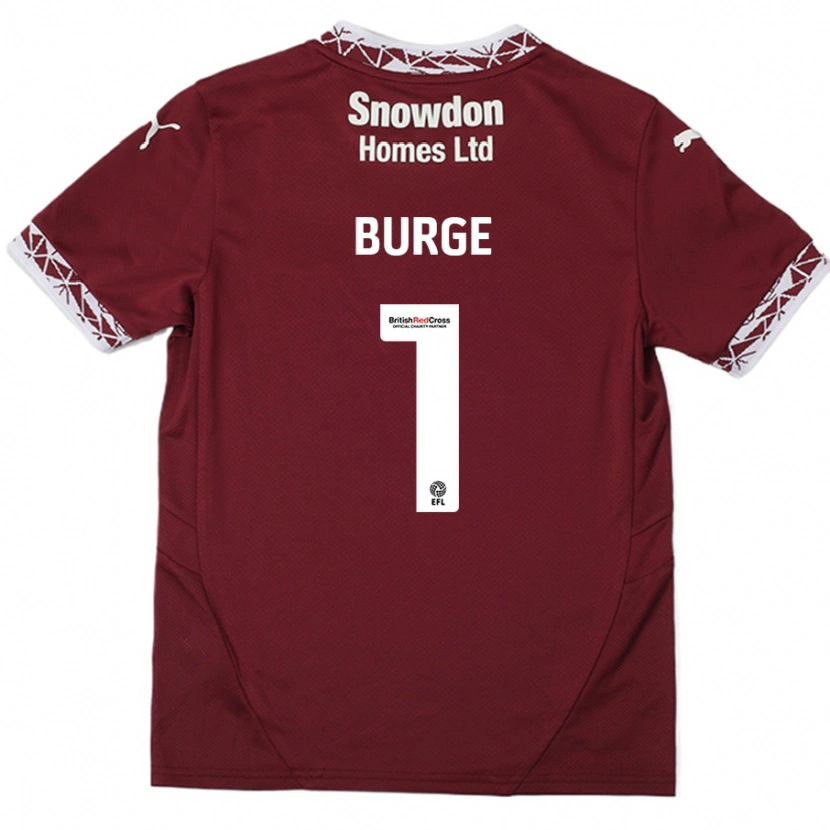 Danxen Dětské Lee Burge #1 Burgundské Domů Hráčské Dresy 2024/25 Dres