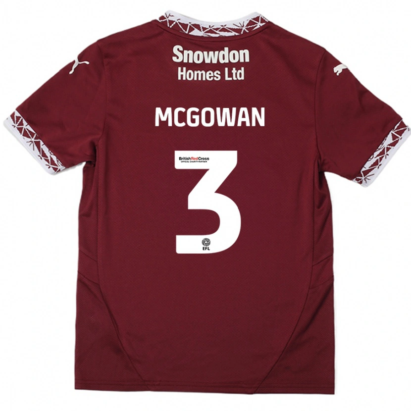 Danxen Dětské Aaron Mcgowan #3 Burgundské Domů Hráčské Dresy 2024/25 Dres
