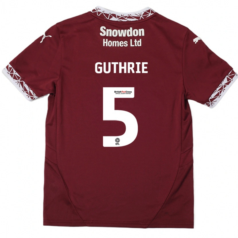 Danxen Dětské Jon Guthrie #5 Burgundské Domů Hráčské Dresy 2024/25 Dres