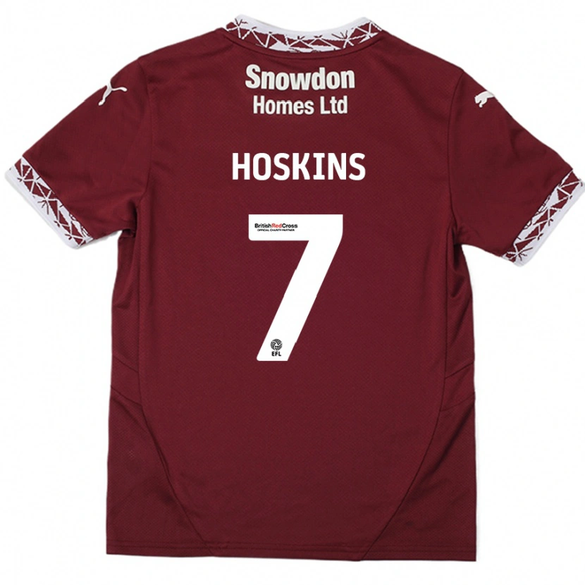 Danxen Dětské Sam Hoskins #7 Burgundské Domů Hráčské Dresy 2024/25 Dres