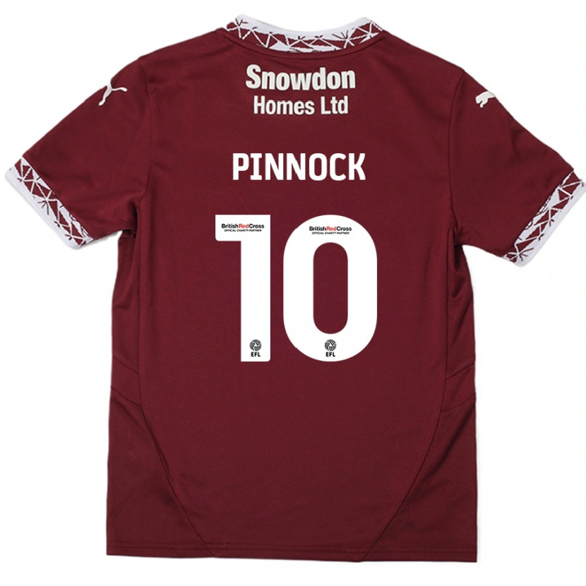 Danxen Dětské Mitch Pinnock #10 Burgundské Domů Hráčské Dresy 2024/25 Dres