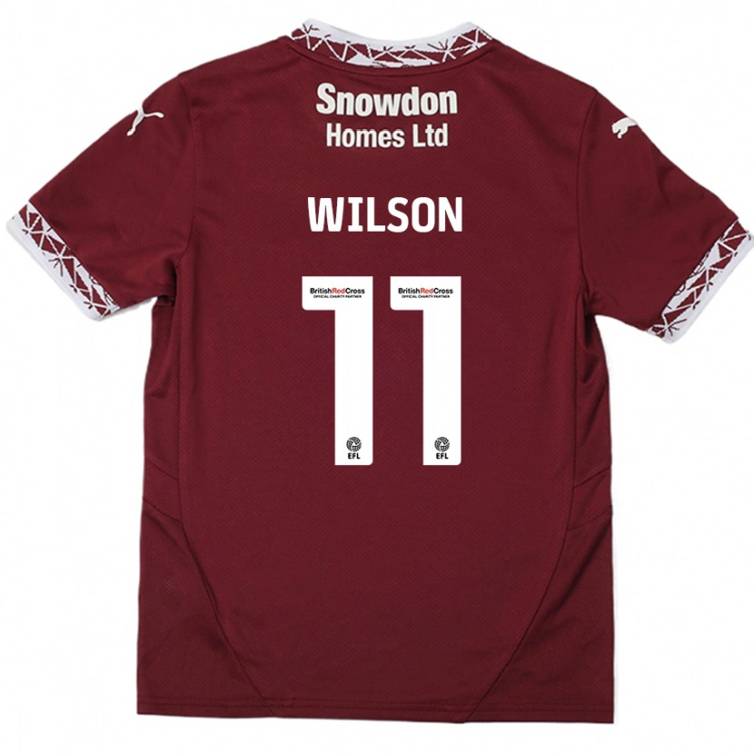Danxen Dětské James Wilson #11 Burgundské Domů Hráčské Dresy 2024/25 Dres