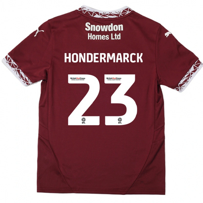 Danxen Dětské William Hondermarck #23 Burgundské Domů Hráčské Dresy 2024/25 Dres