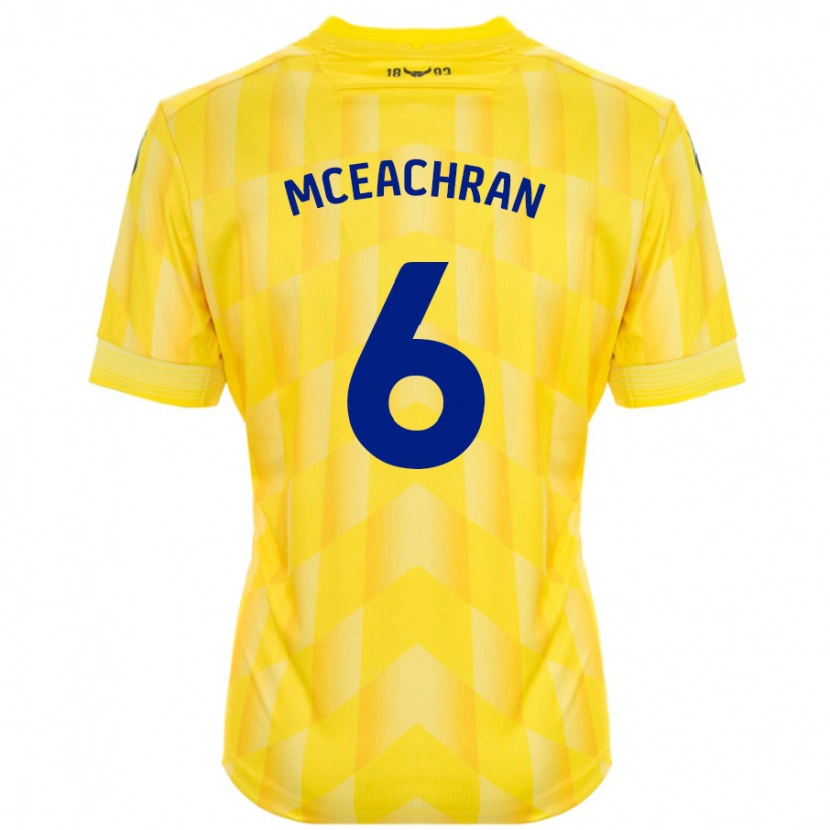 Danxen Dětské Josh Mceachran #6 Žluť Domů Hráčské Dresy 2024/25 Dres