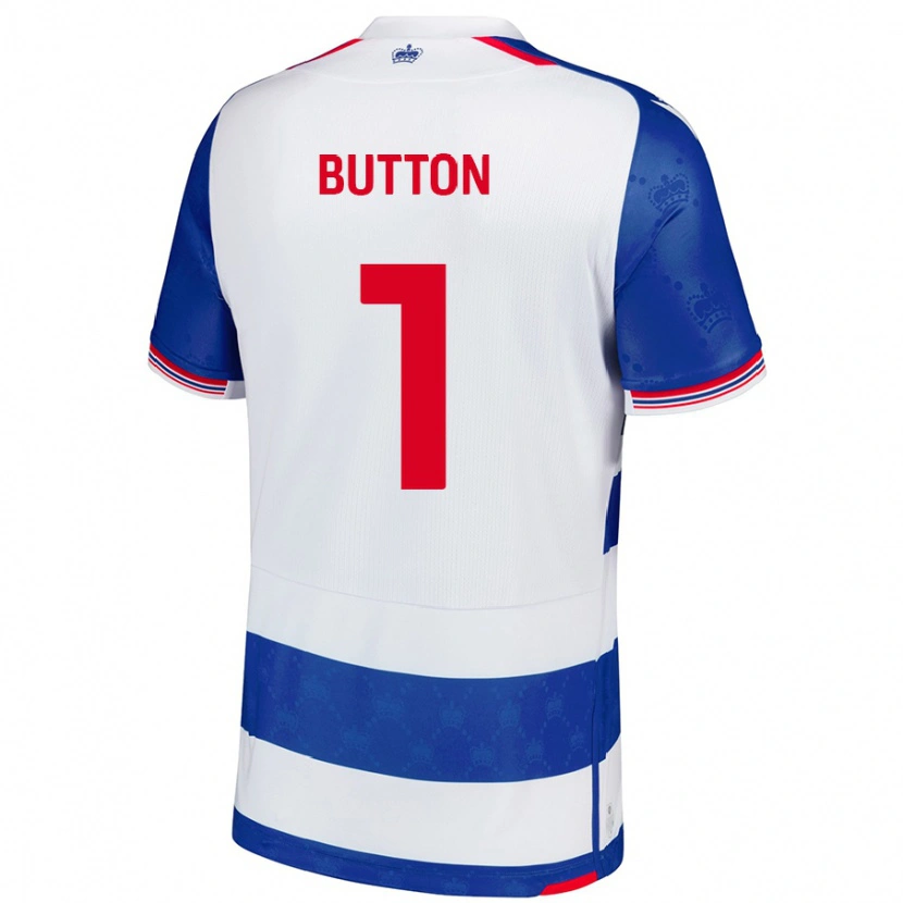 Danxen Dětské David Button #1 Modrá Bílá Domů Hráčské Dresy 2024/25 Dres