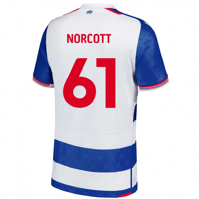 Danxen Dětské Tom Norcott #61 Modrá Bílá Domů Hráčské Dresy 2024/25 Dres