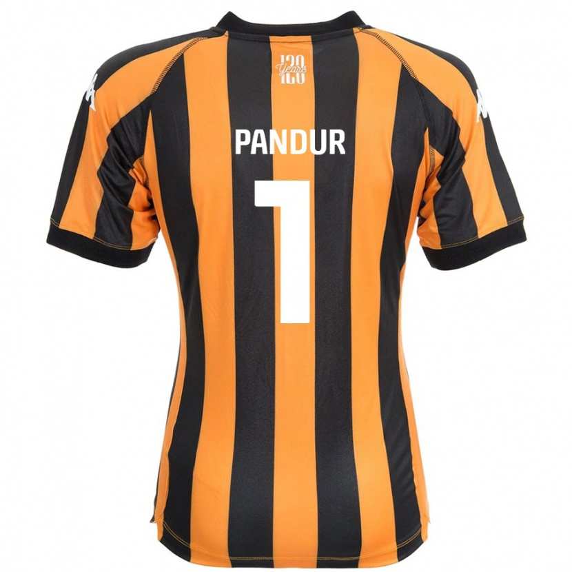 Danxen Dětské Ivor Pandur #1 Černá Ambra Domů Hráčské Dresy 2024/25 Dres