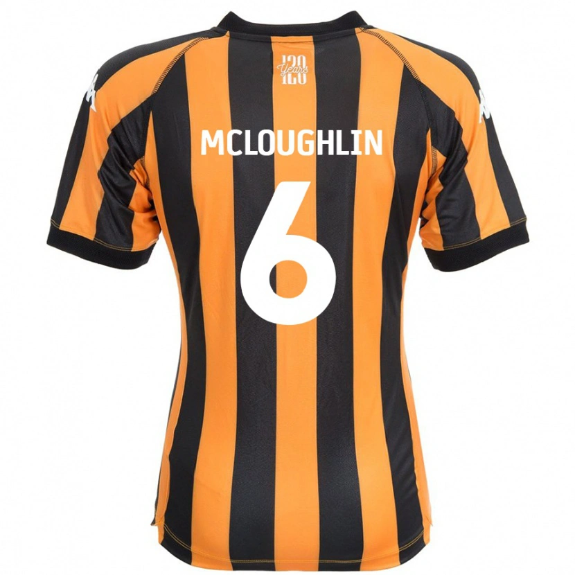Danxen Dětské Sean Mcloughlin #6 Černá Ambra Domů Hráčské Dresy 2024/25 Dres