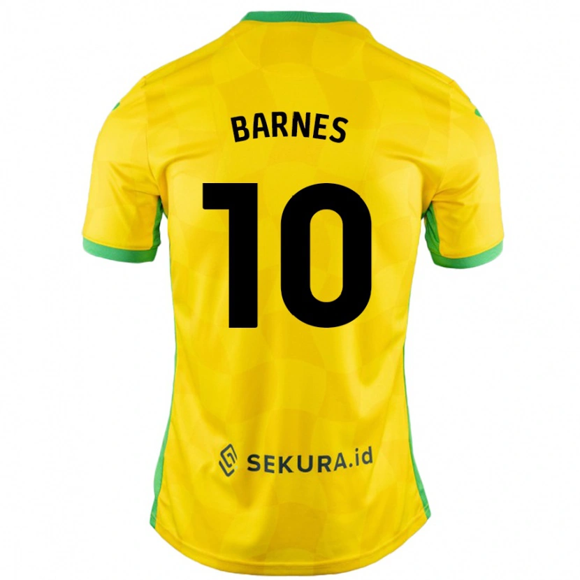 Danxen Dětské Ashley Barnes #10 Žlutá Zelená Domů Hráčské Dresy 2024/25 Dres