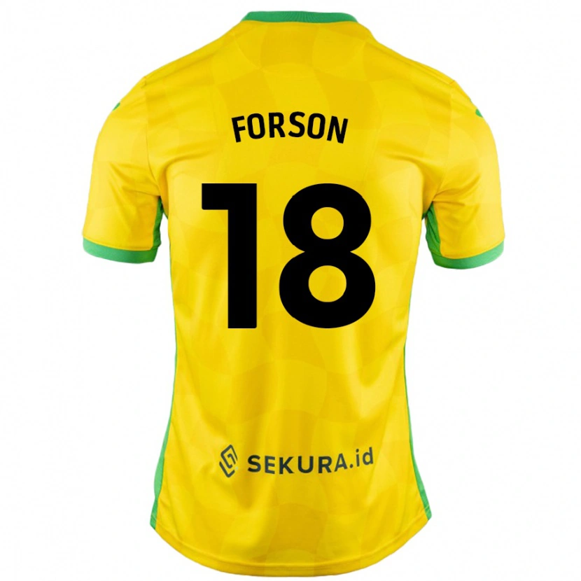 Danxen Dětské Amankwah Forson #18 Žlutá Zelená Domů Hráčské Dresy 2024/25 Dres