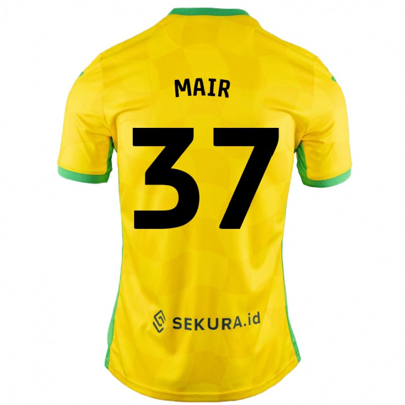 Danxen Dětské Archie Mair #37 Žlutá Zelená Domů Hráčské Dresy 2024/25 Dres