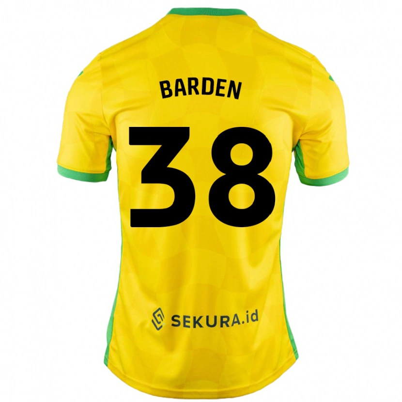 Danxen Dětské Daniel Barden #38 Žlutá Zelená Domů Hráčské Dresy 2024/25 Dres
