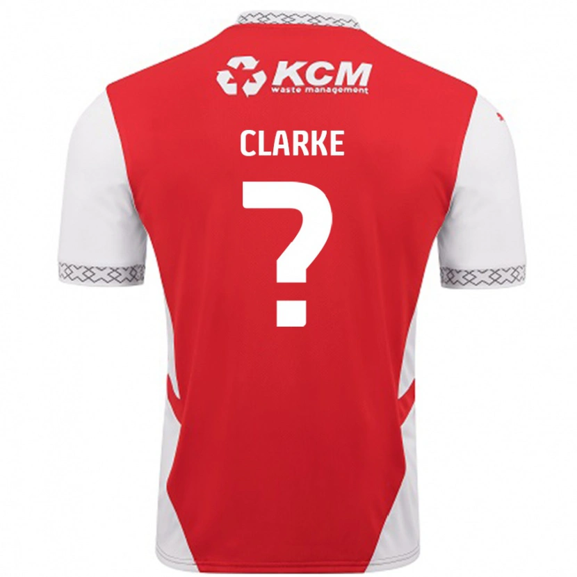 Danxen Dětské James Clarke #0 Červená Bílá Domů Hráčské Dresy 2024/25 Dres
