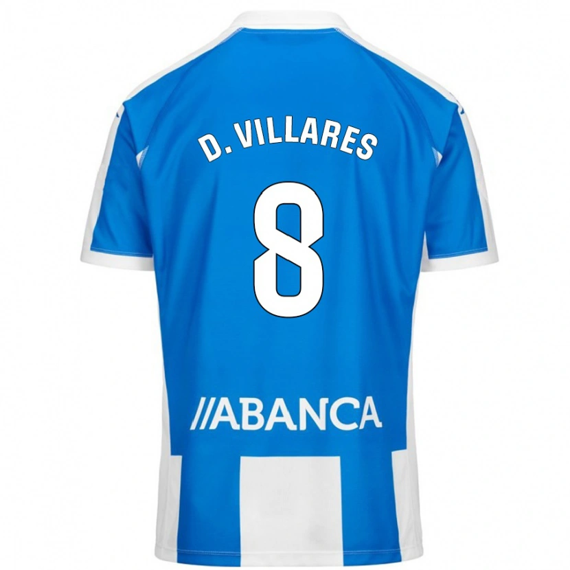 Danxen Dětské Diego Villares #8 Modrá Bílá Domů Hráčské Dresy 2024/25 Dres