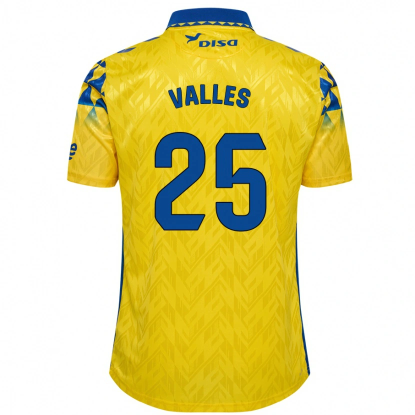Danxen Dětské Álvaro Valles #25 Žlutá Modrá Domů Hráčské Dresy 2024/25 Dres