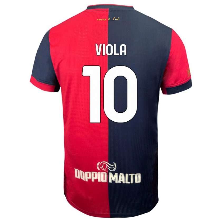 Danxen Dětské Nicolas Viola #10 Červená Tmavší Modrá Domů Hráčské Dresy 2024/25 Dres