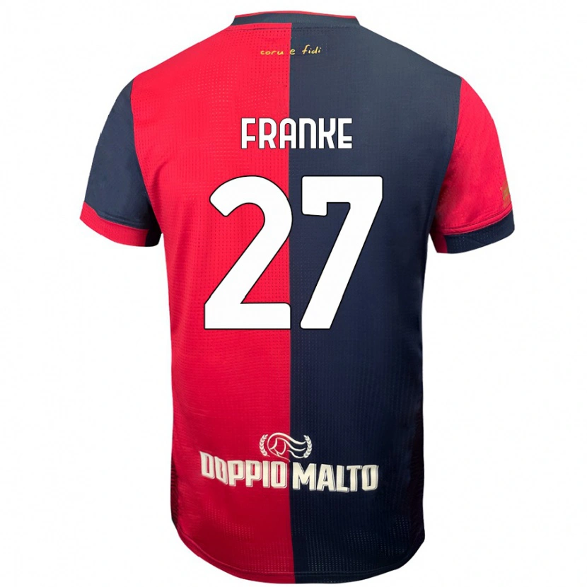 Danxen Dětské Antoni Franke #27 Červená Tmavší Modrá Domů Hráčské Dresy 2024/25 Dres