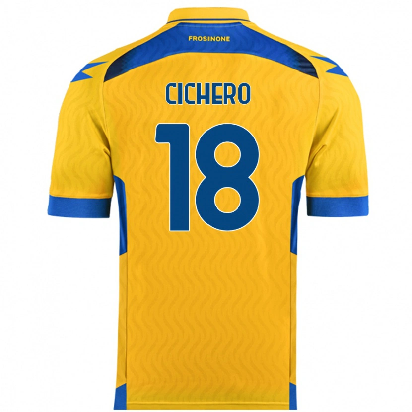 Danxen Dětské Alejandro Cichero #18 Žluť Domů Hráčské Dresy 2024/25 Dres