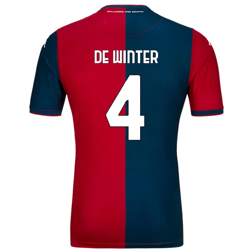 Danxen Dětské Koni De Winter #4 Červená Tmavě Modrá Domů Hráčské Dresy 2024/25 Dres