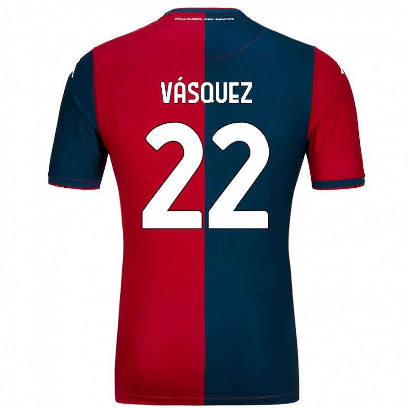 Danxen Dětské Johan Vásquez #22 Červená Tmavě Modrá Domů Hráčské Dresy 2024/25 Dres