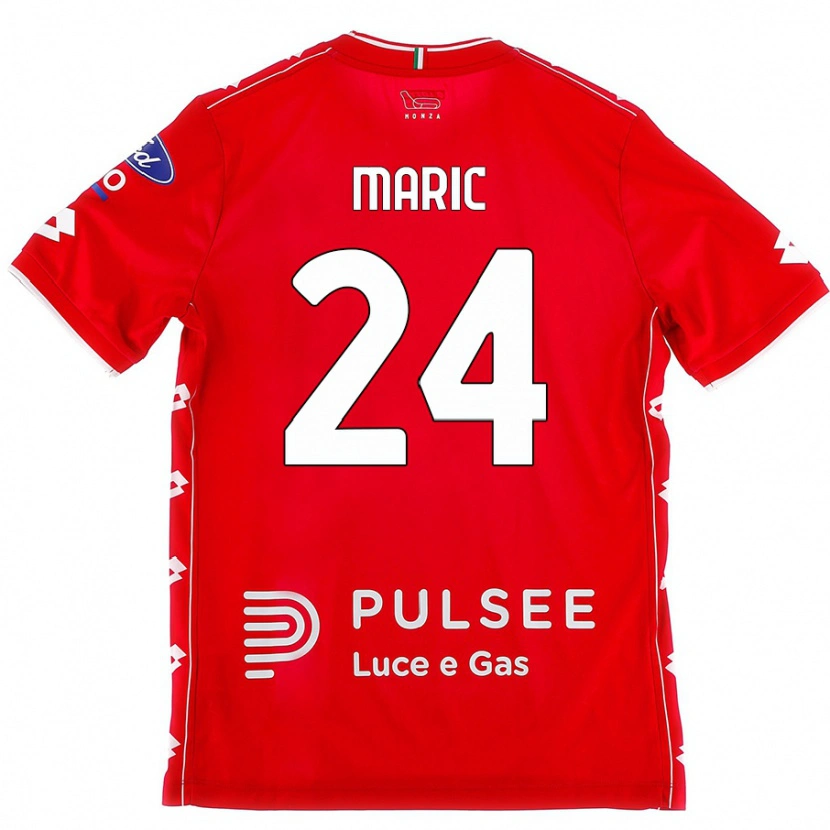Danxen Dětské Mirko Maric #24 Červená Bílá Domů Hráčské Dresy 2024/25 Dres