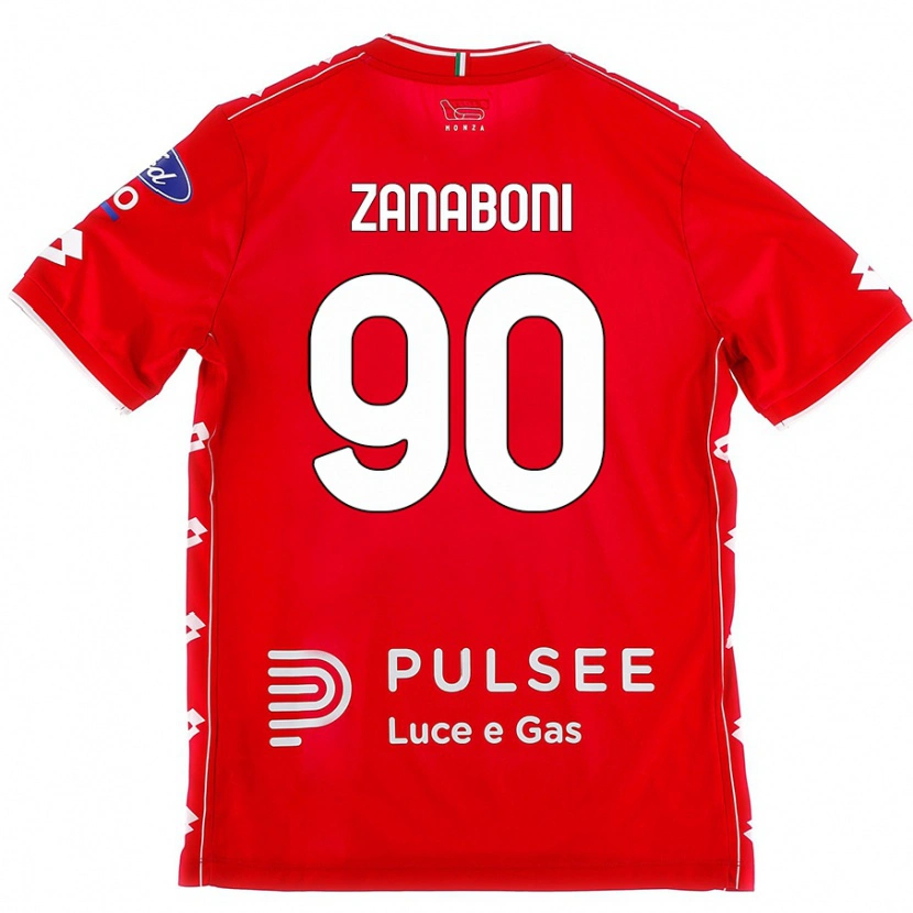 Danxen Dětské Emanuele Zanaboni #90 Červená Bílá Domů Hráčské Dresy 2024/25 Dres