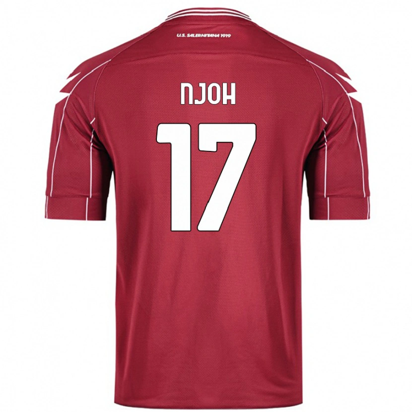 Danxen Dětské Lilian Njoh #17 Burgundské Domů Hráčské Dresy 2024/25 Dres