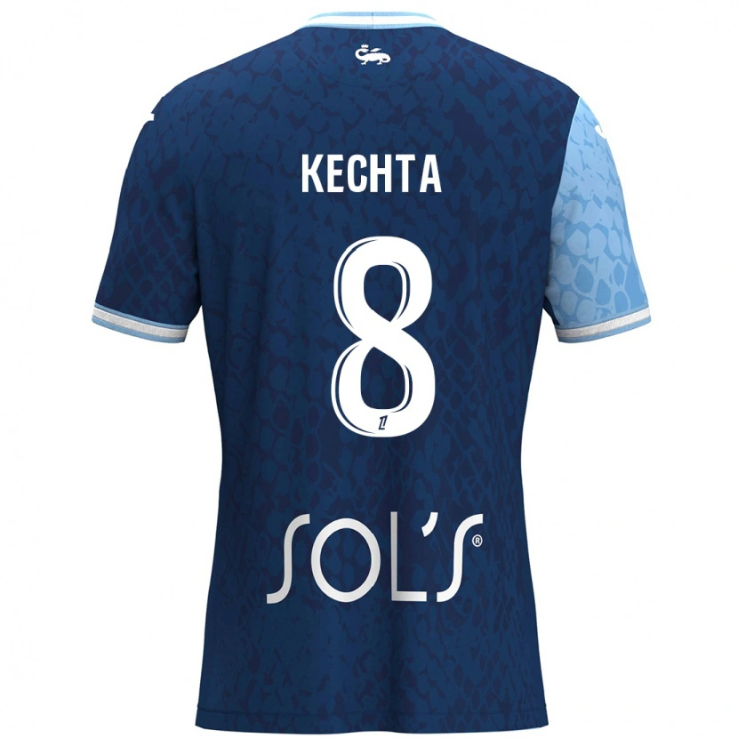 Danxen Dětské Yassine Kechta #8 Nebeská Modrá Tmavě Modrá Domů Hráčské Dresy 2024/25 Dres