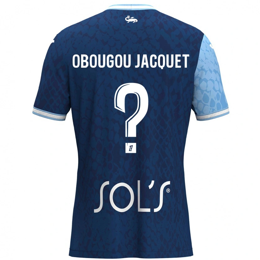 Danxen Dětské Noam Obougou Jacquet #0 Nebeská Modrá Tmavě Modrá Domů Hráčské Dresy 2024/25 Dres