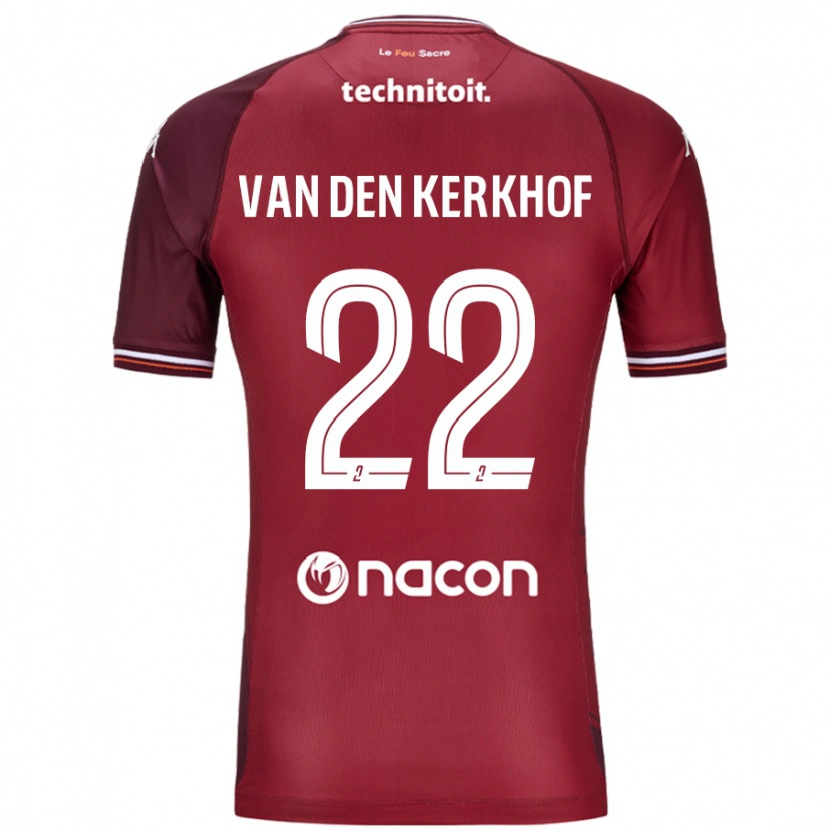 Danxen Dětské Kevin Van Den Kerkhof #22 Červená Granata Domů Hráčské Dresy 2024/25 Dres